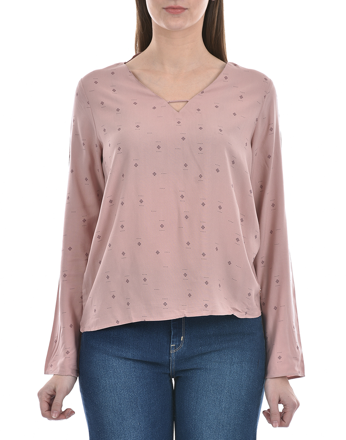 Numero Uno Women All Over Print Pink Top